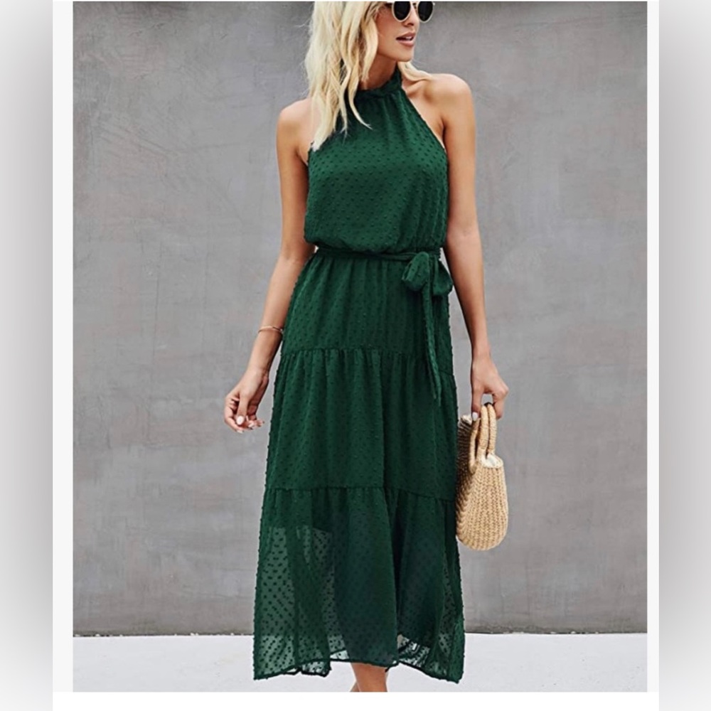Women’s Dark Green halter dress